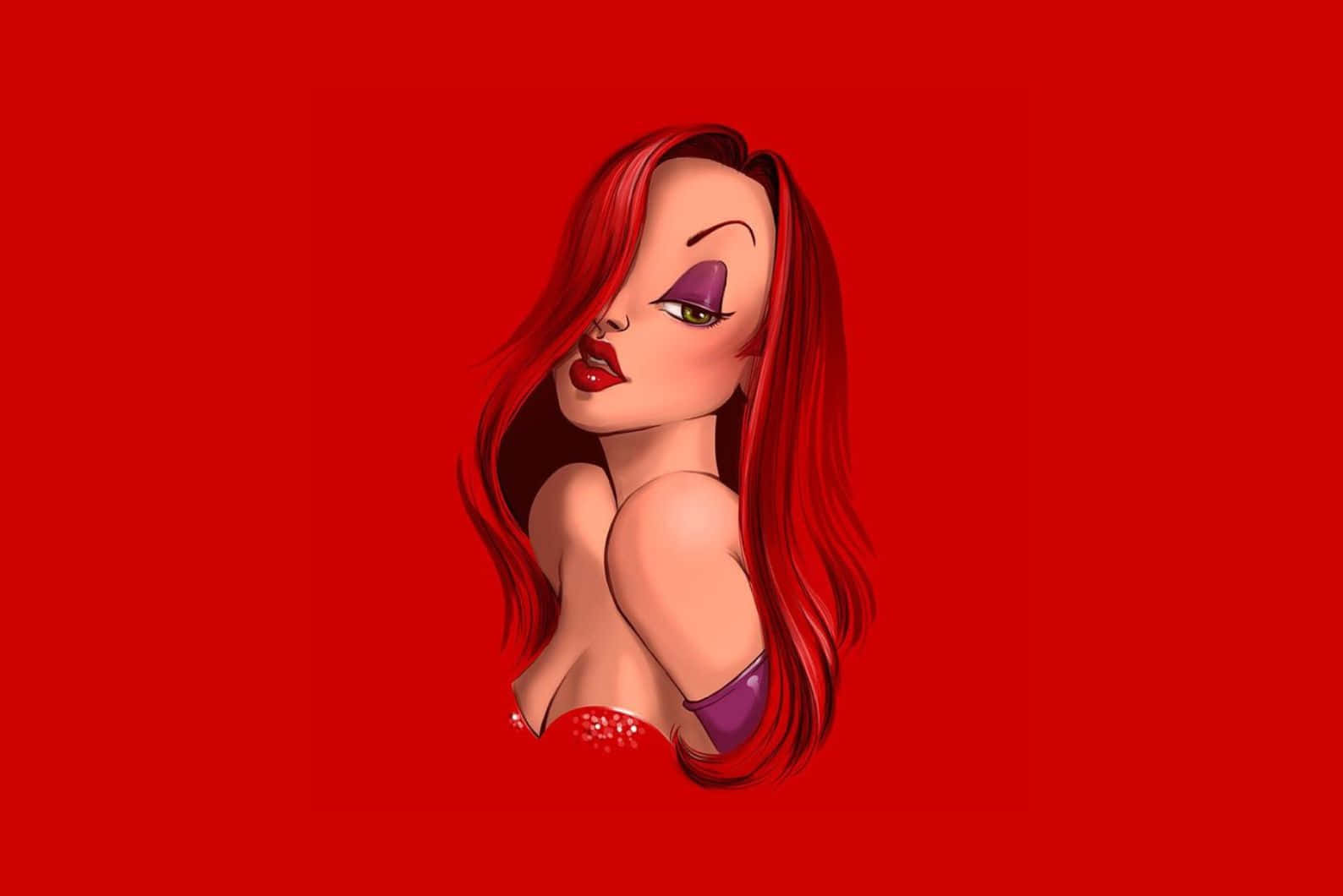 Jessica Rabbit Red Background Illustration Wallpaper