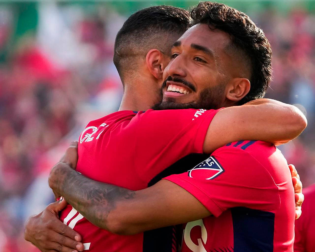 Jesus Ferreira Fc Dallas Sebastian Lletget Hug Wallpaper