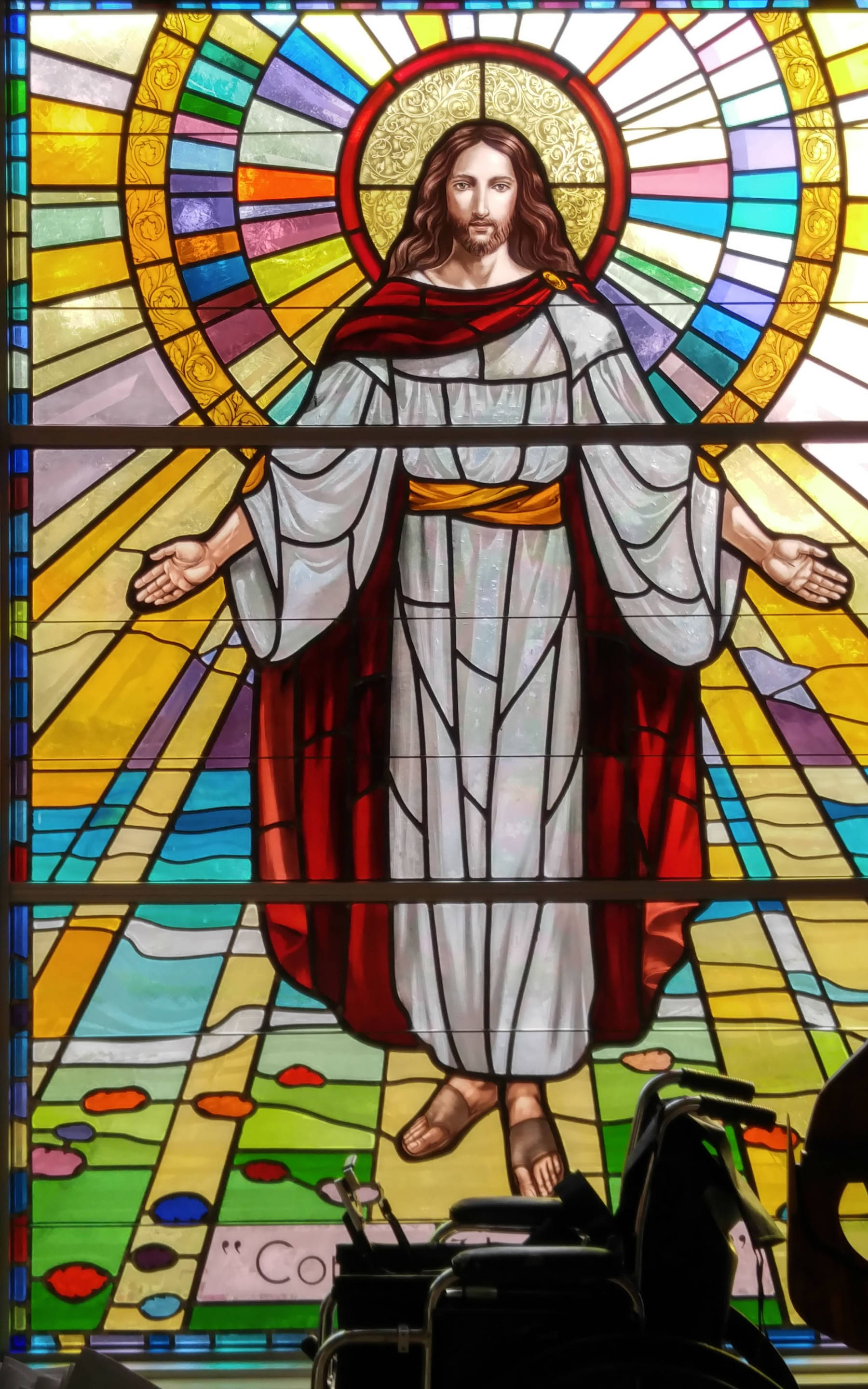 Jesus Stained Glass Catholic Church Wallpaper