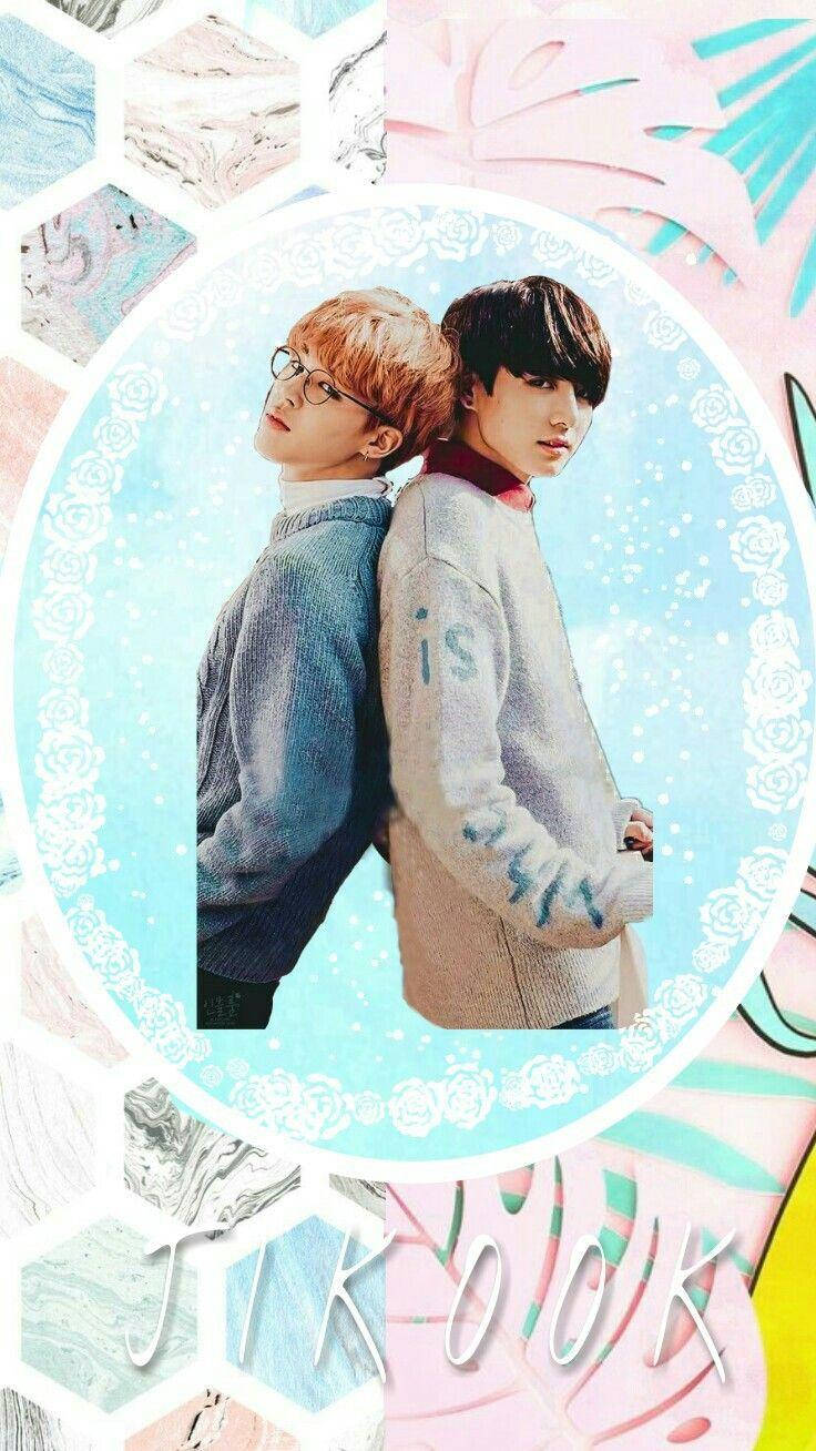 Jikook Inside Oval Frame Wallpaper