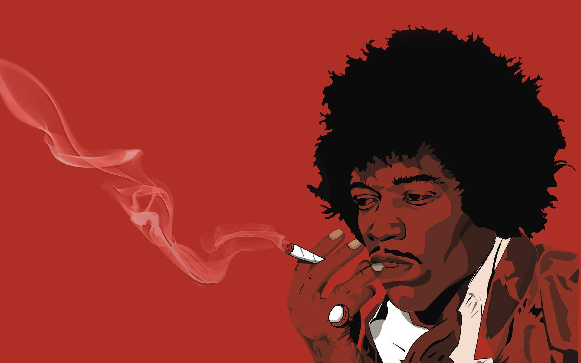 Jimi Hendrix Smoking Vector Artwork Wallpaper