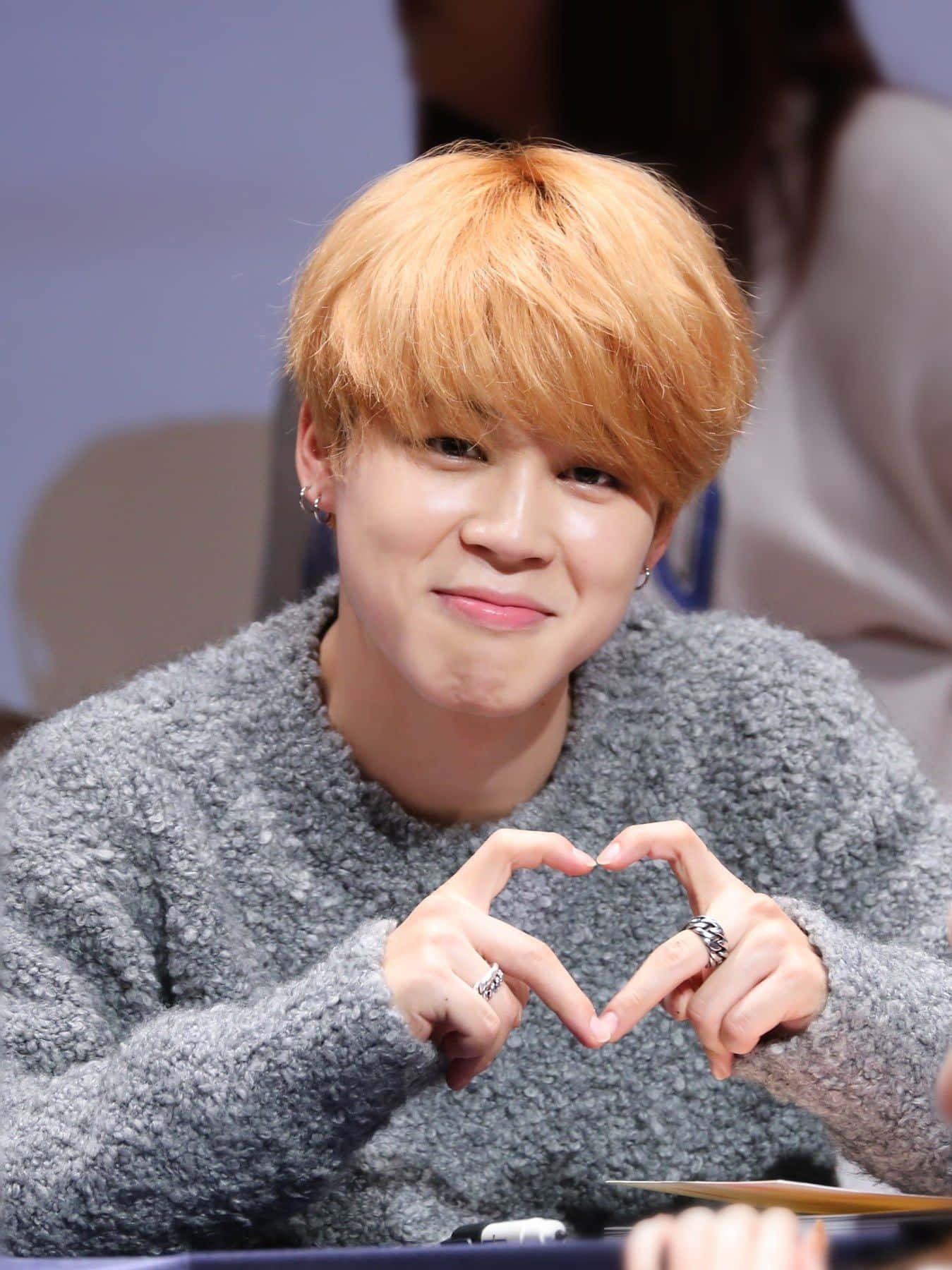 Jimin Bts Finger Heart Fan Meeting Wallpaper