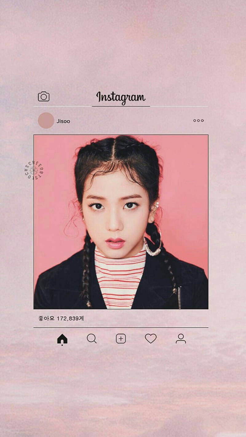 Jisoo Cute Pink Aesthetic Wallpaper