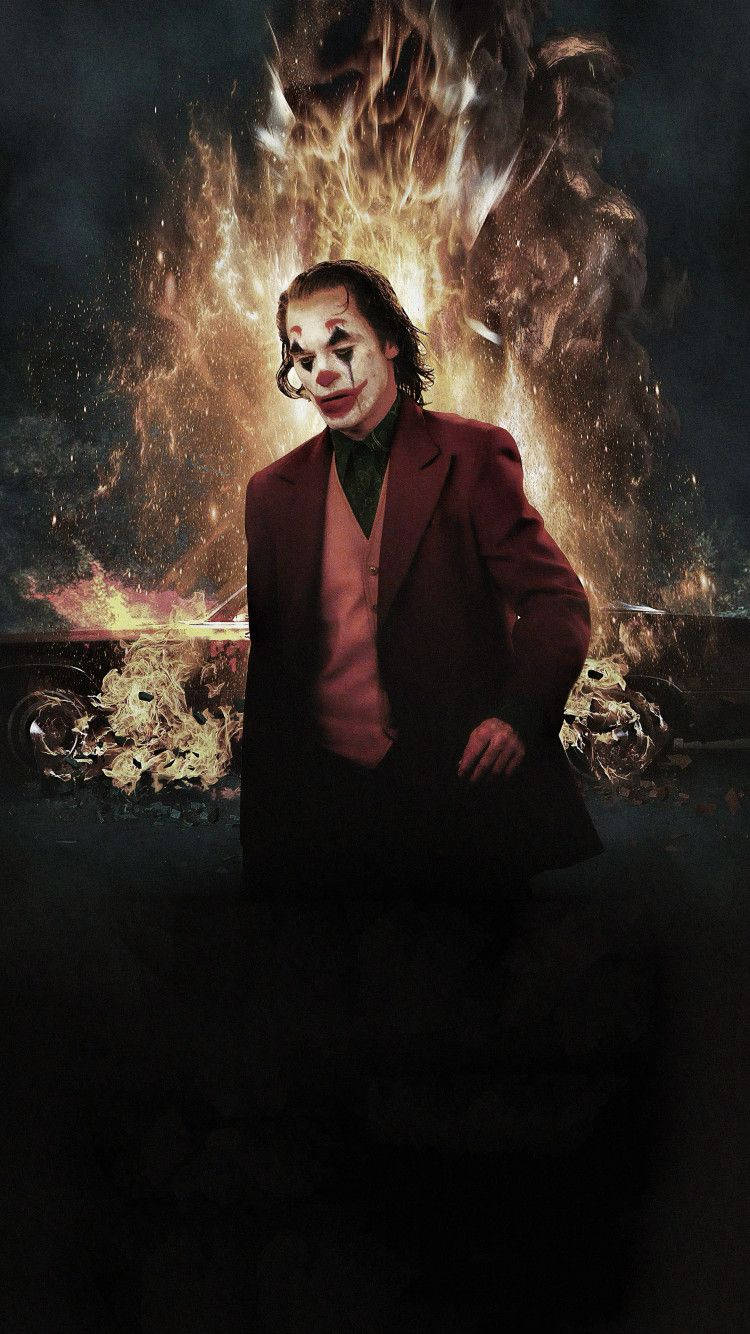 Joker 2019 Car On Fire Wallpaper