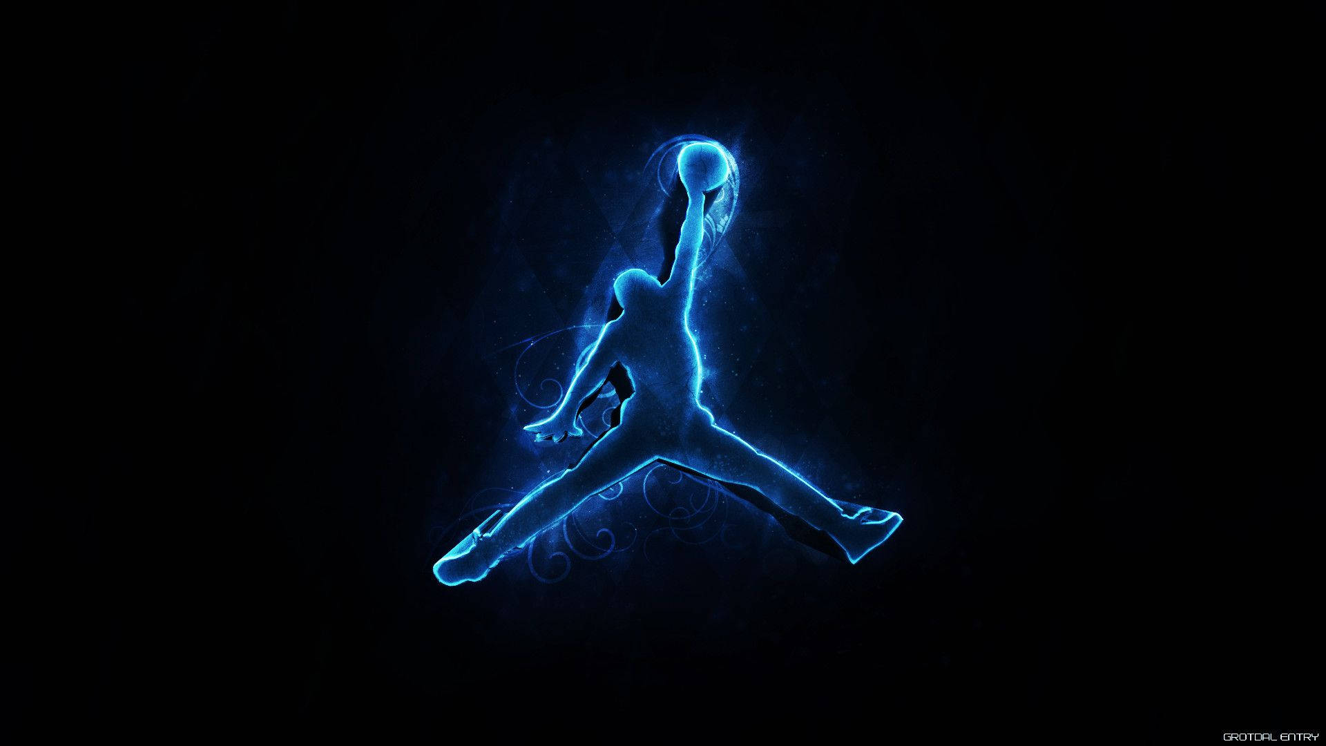 Jordan Logo Glow Blue Neon Jordan