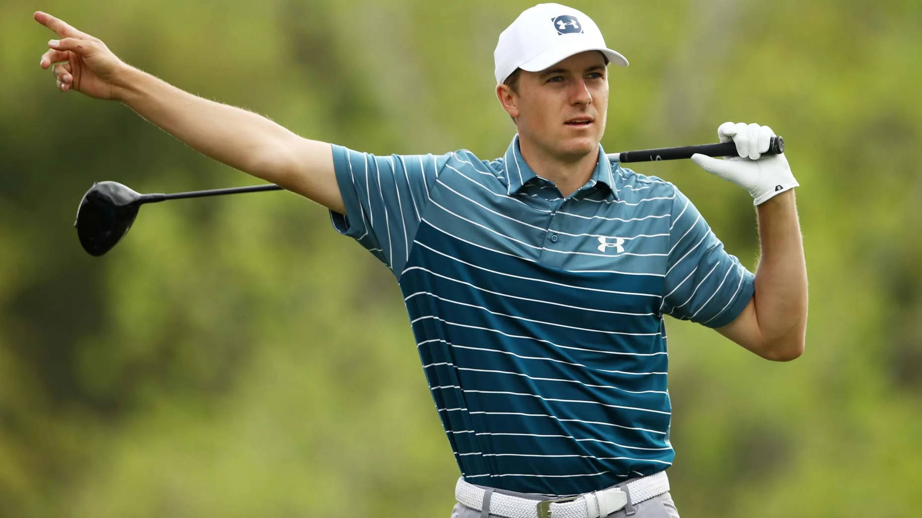 Jordan Spieth Pointing With Club Wallpaper