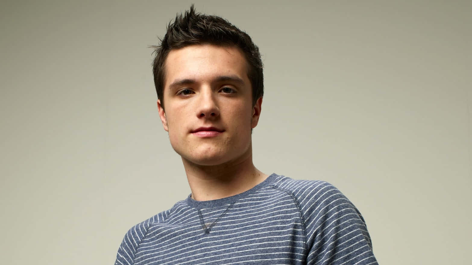 Josh Hutcherson Portrait Striped Shirt Wallpaper