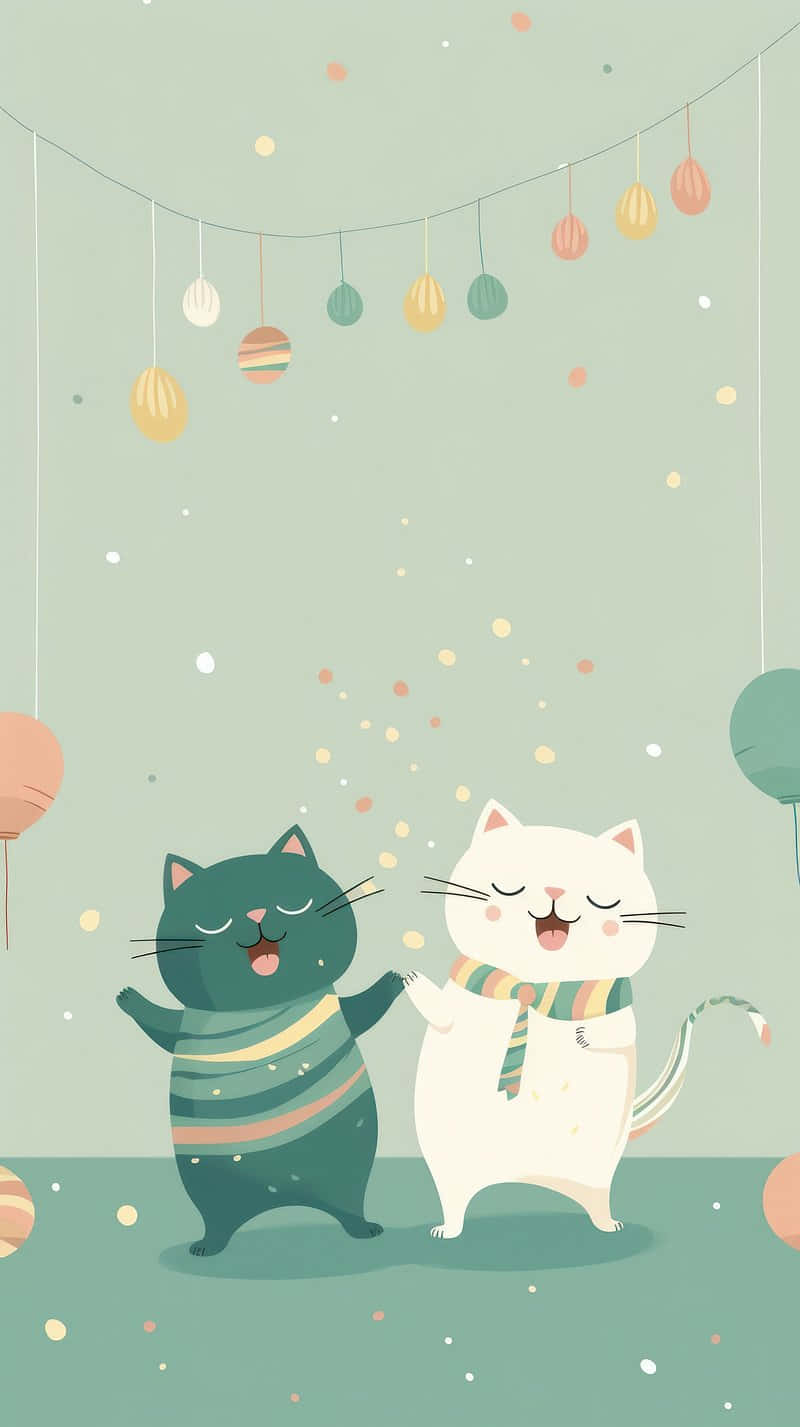 Joyful_ Cats_ Dancing_ Celebration_ Illustration.jpg Wallpaper