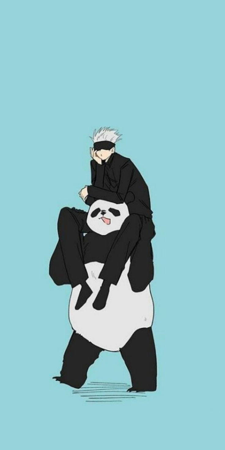 Jujutsu Kaisen Gojo And Panda Wallpaper