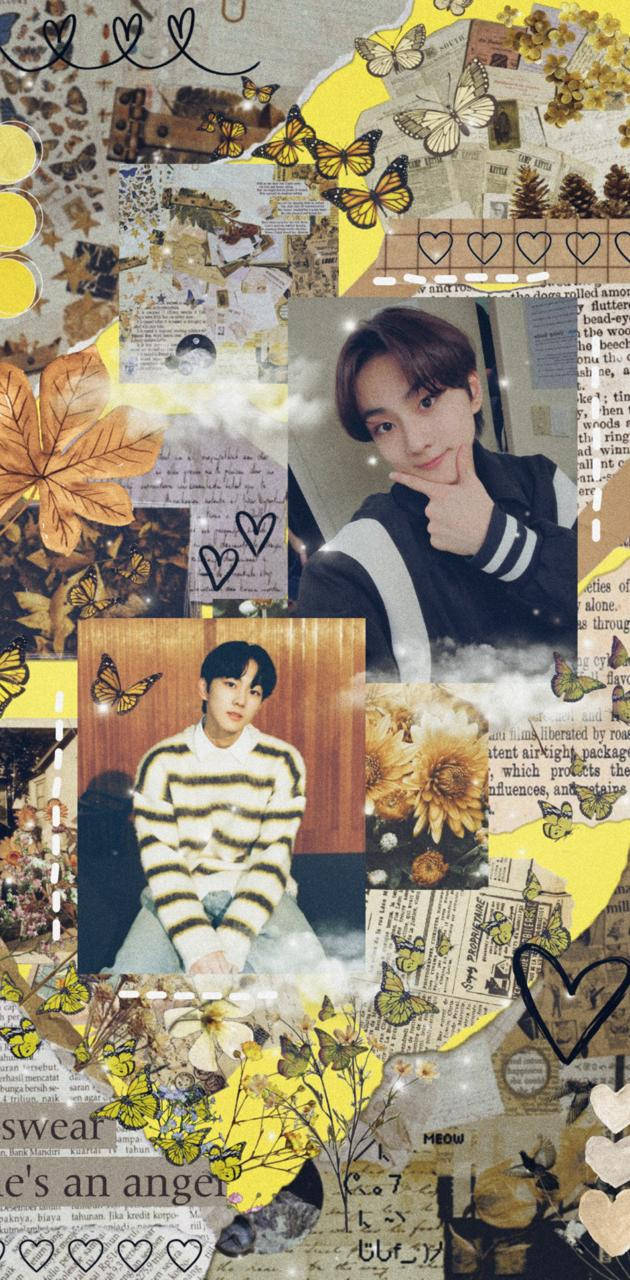 Jungwon Scrapbook Enhypen Aesthetic Wallpaper