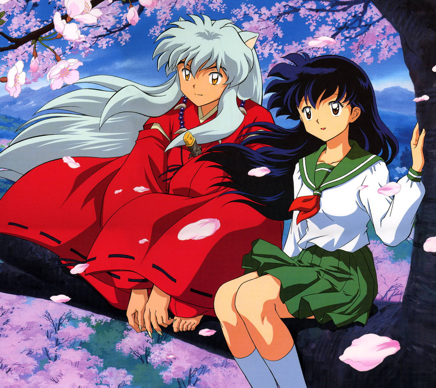 Kagome Inuyasha Romantic Anime Couples Wallpaper