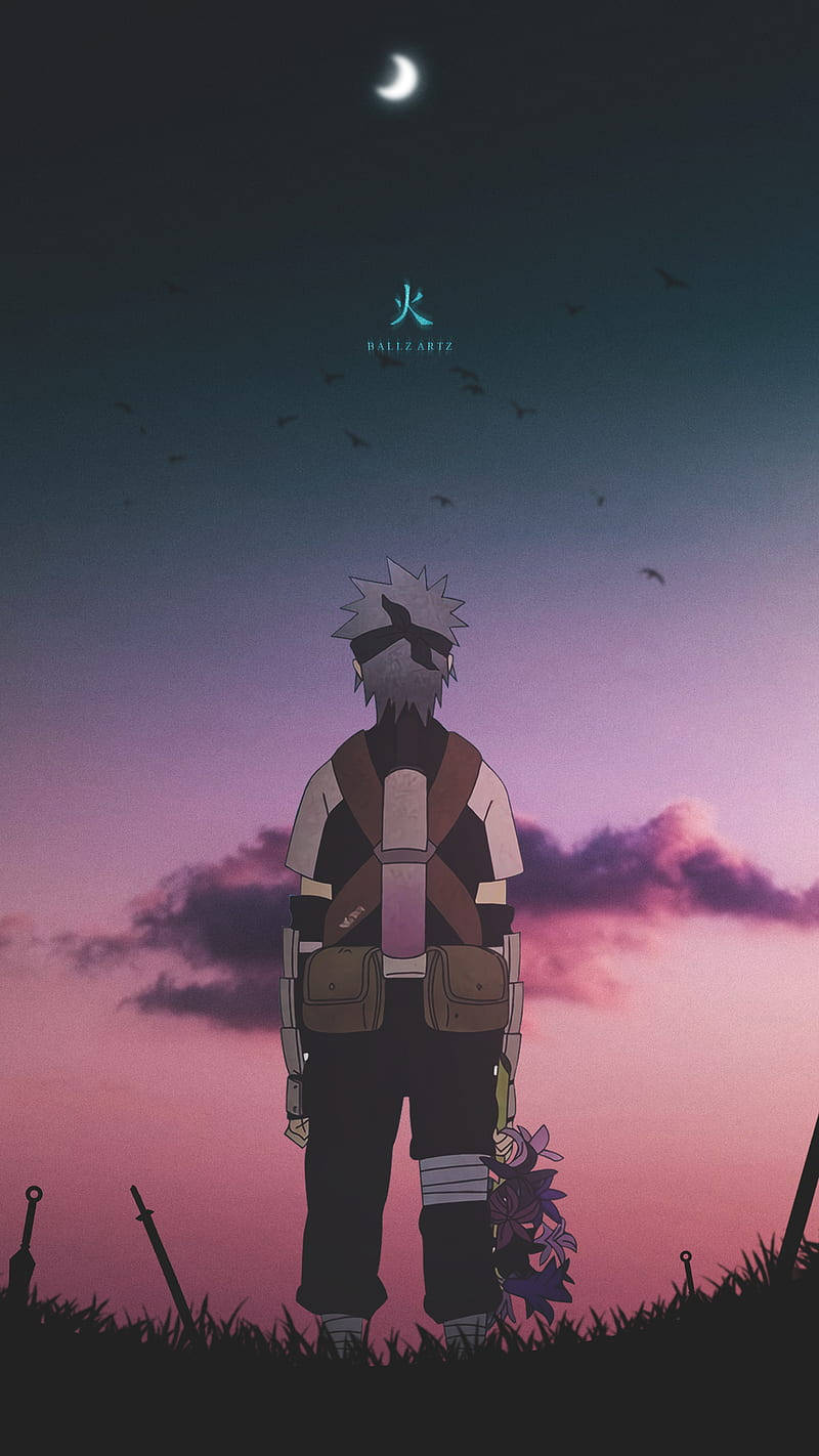 Kakashi Iphone Aesthetic Purple Sky Wallpaper