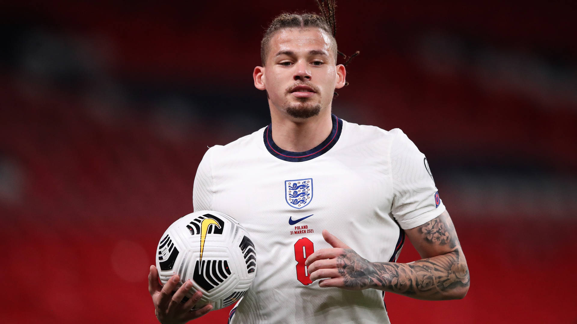 Kalvin Phillips Holding Nike Ball Wallpaper