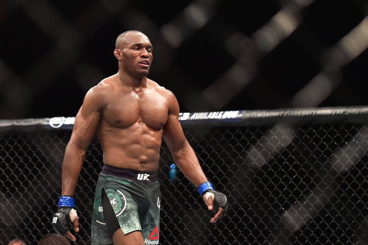 Kamaru Usman Walking In Octagon Wallpaper