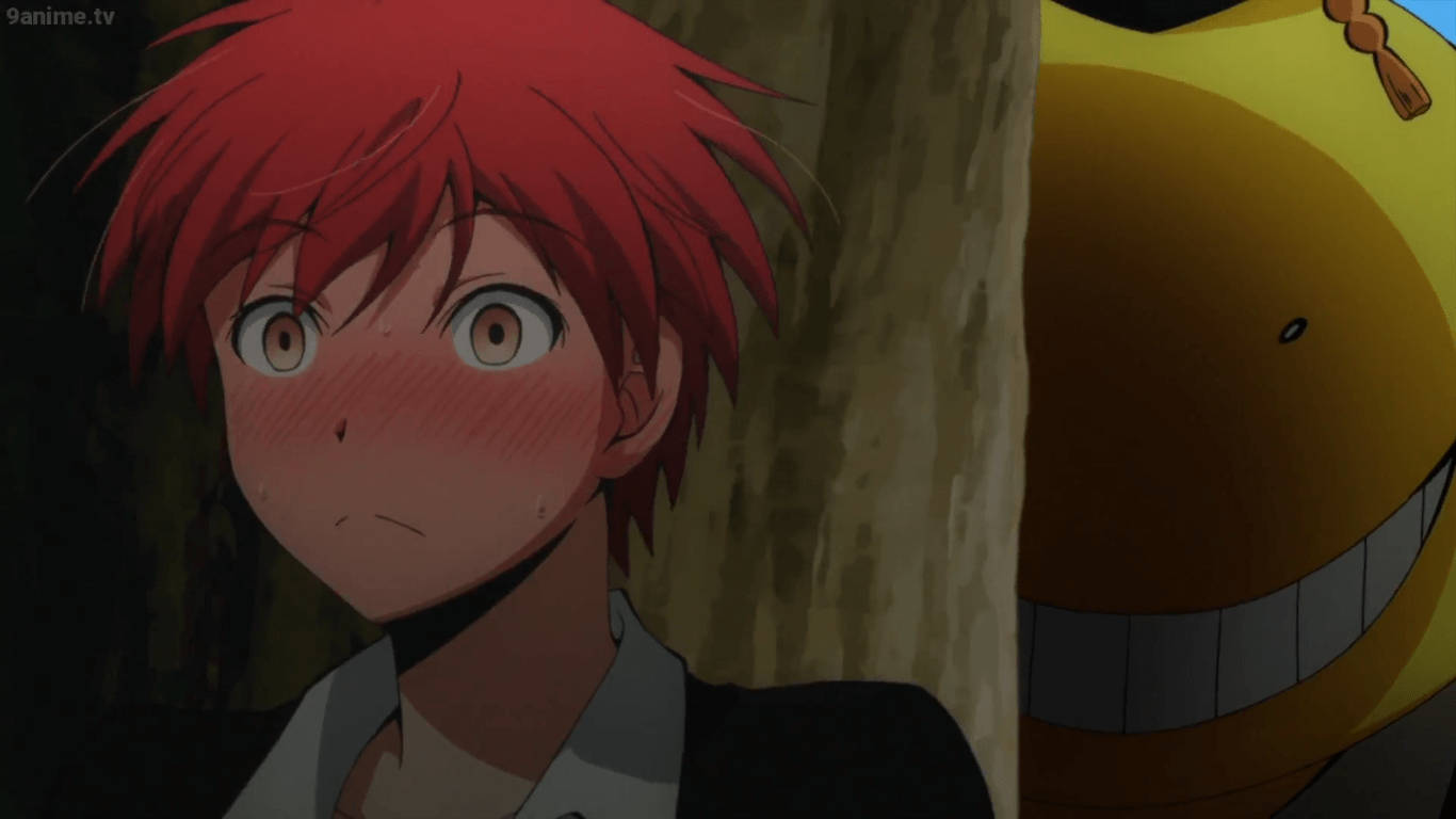 Karma Akabane Flushed Face Wallpaper