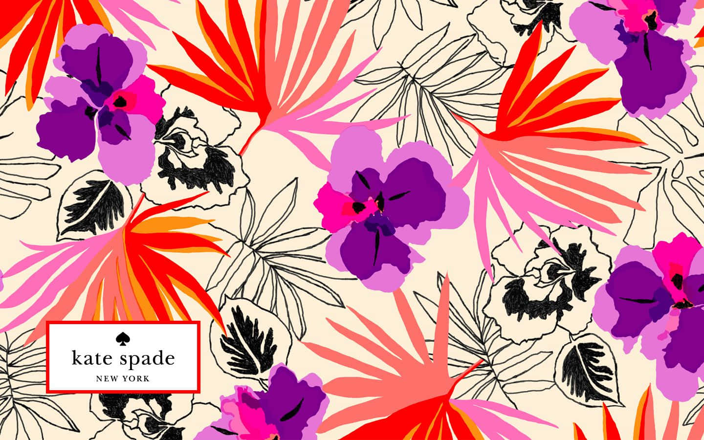 Kate Spade Desktop Tropical Flowers Wallpaper