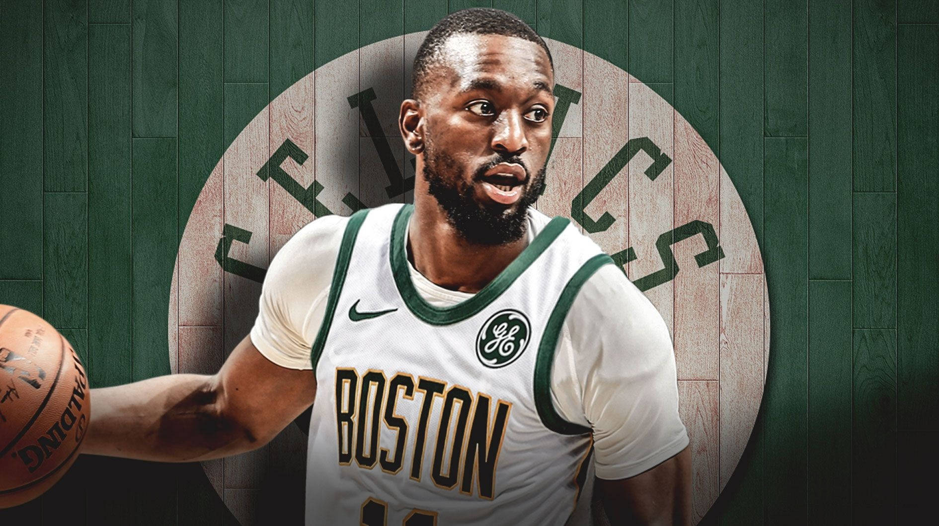 Kemba Walker Boston Celtics Wood Planks Wallpaper