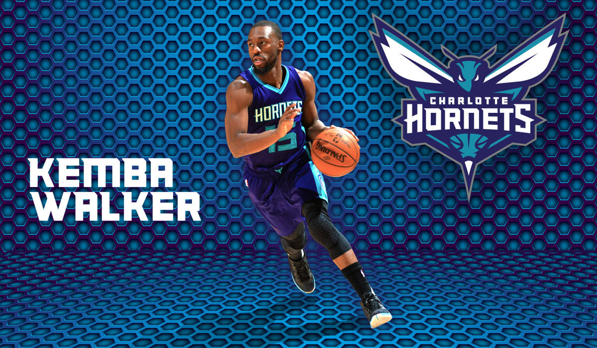 Kemba Walker Digital Blue Honeycomb Wallpaper