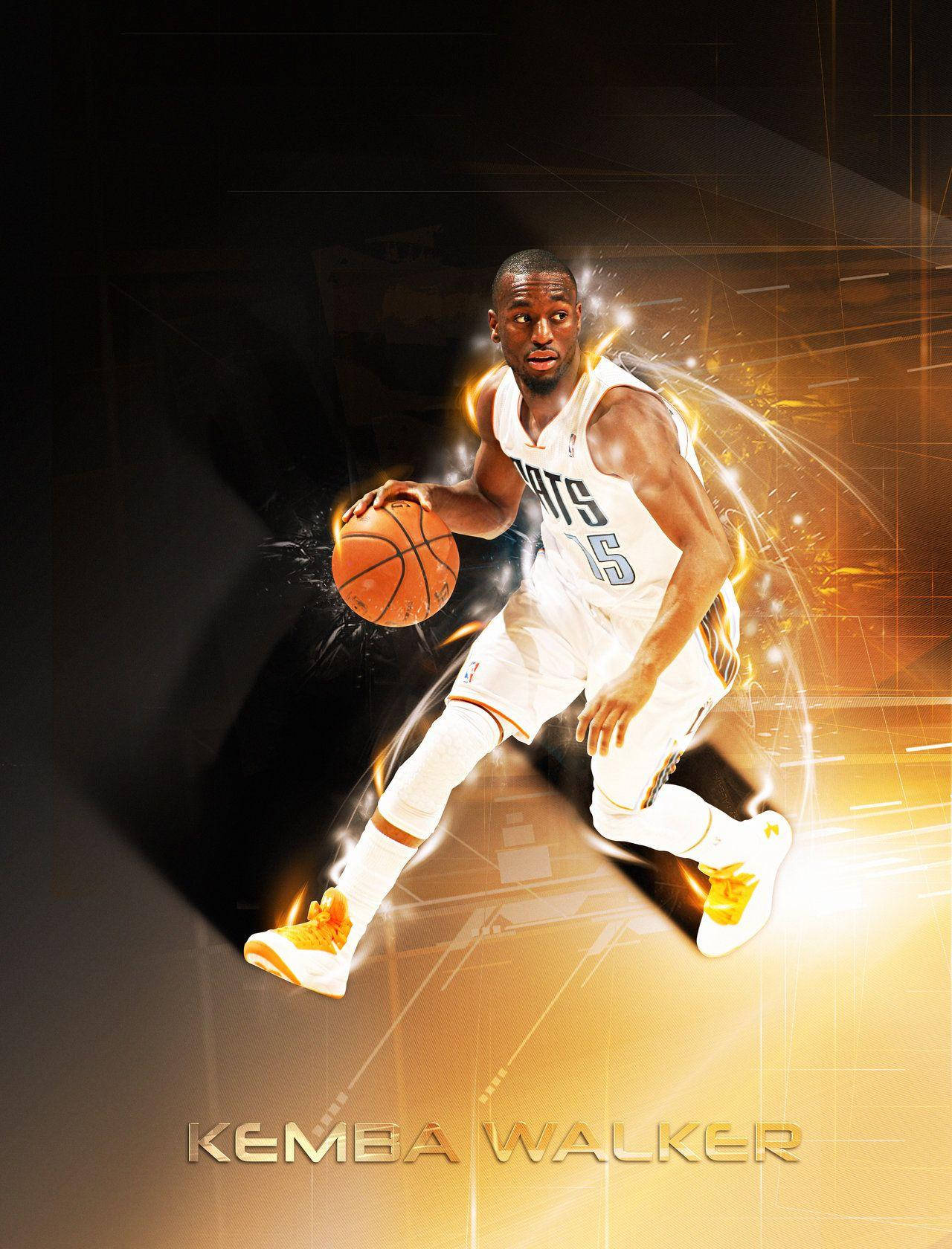 Kemba Walker Lightning Abstract Mobile Wallpaper