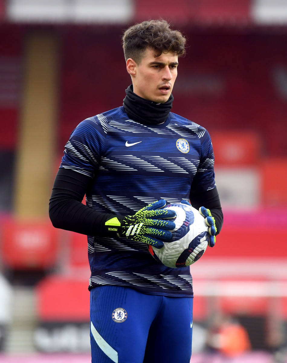 Kepa Arrizabalaga Holding Ball Wallpaper