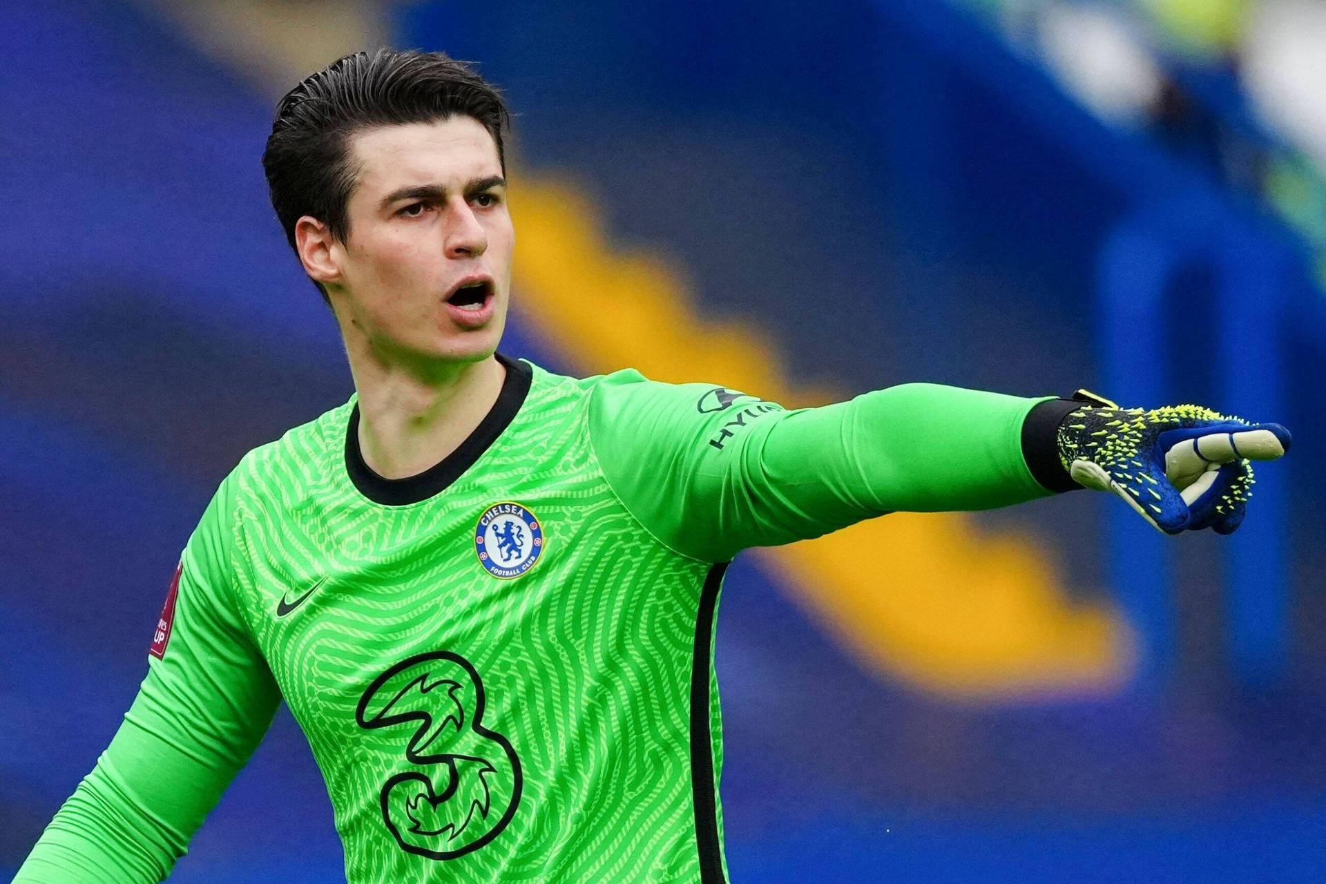 Kepa Arrizabalaga Pointing At Someone Wallpaper