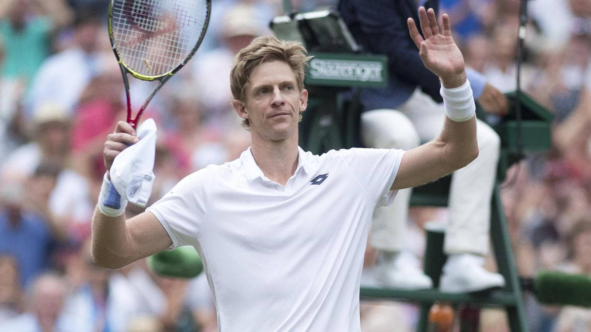 Kevin Anderson In Action On The Tennis Court Wallpaper