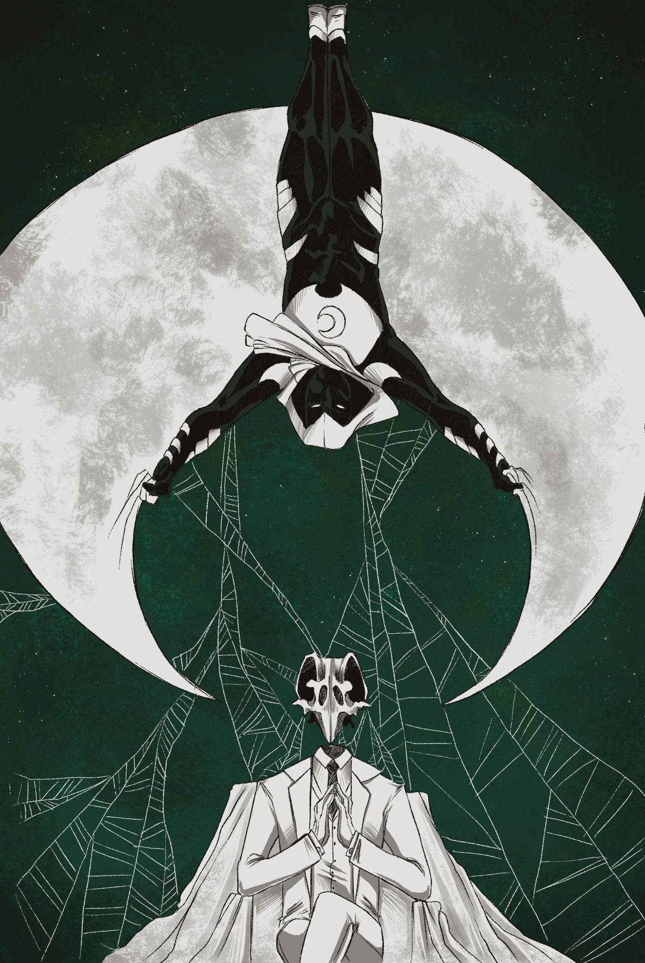 Khonsu And Marvel Hero Moon Knight Phone Wallpaper