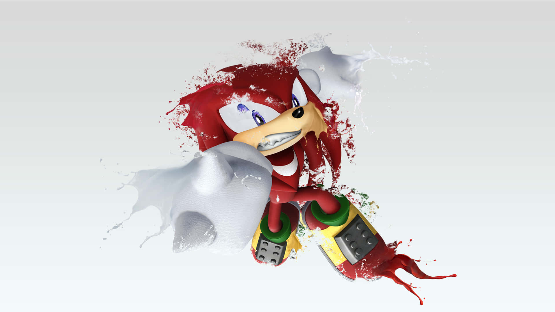 Knuckles The Echidna Paint Splatter Wallpaper