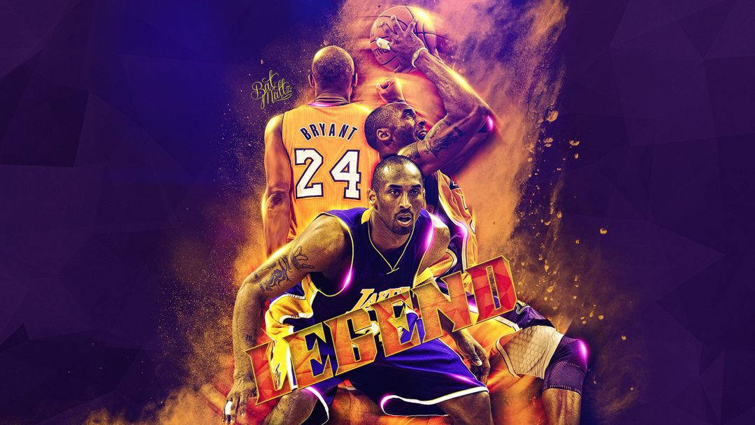 Kobe Bryant On Fire Fan Art Wallpaper