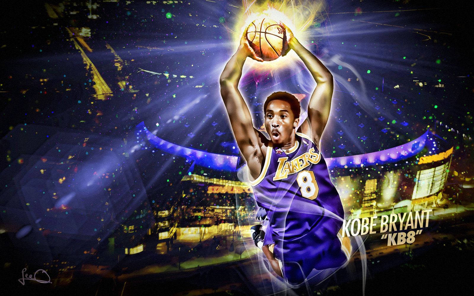 Kobe Bryant With A Golden Ball Wallpaper