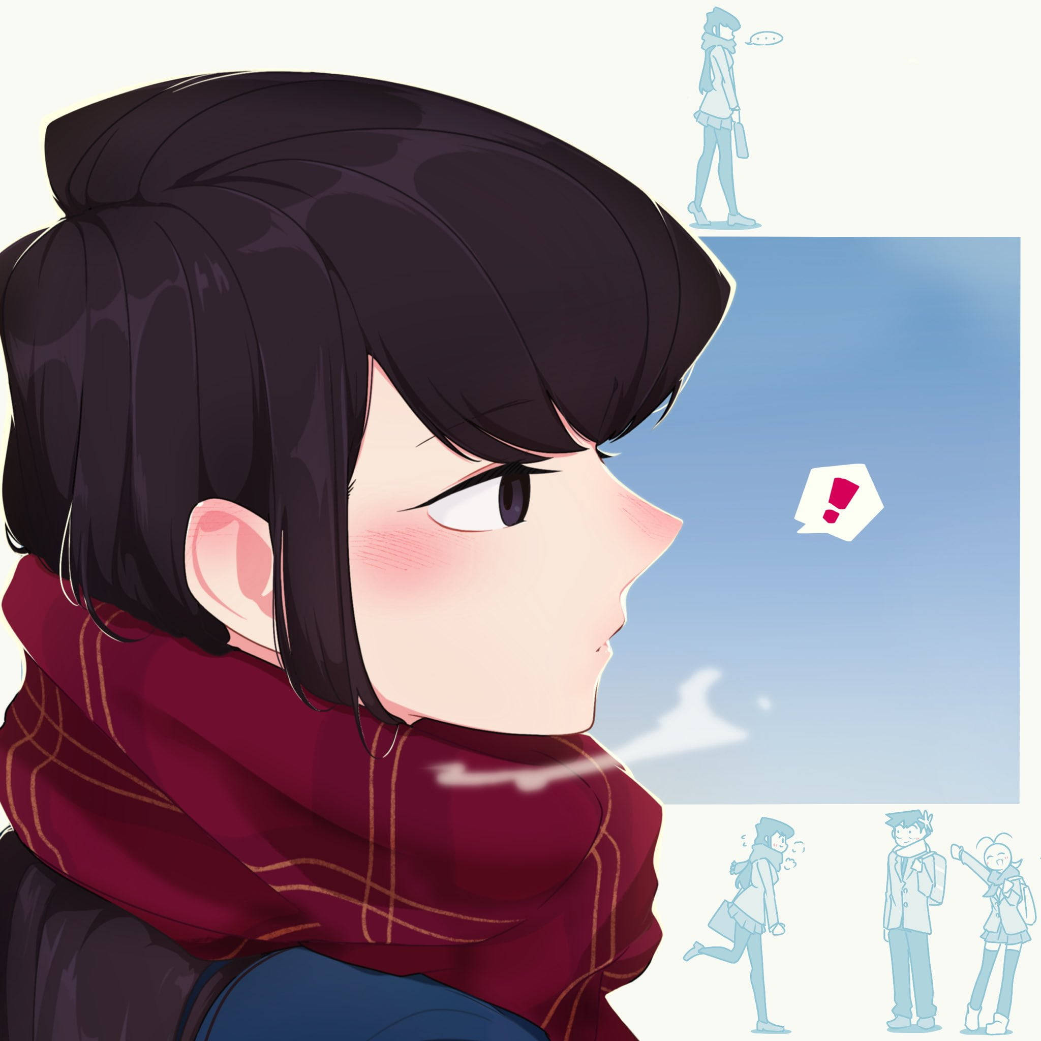 Komi San Wearing A Winter Outfit Wallpaper