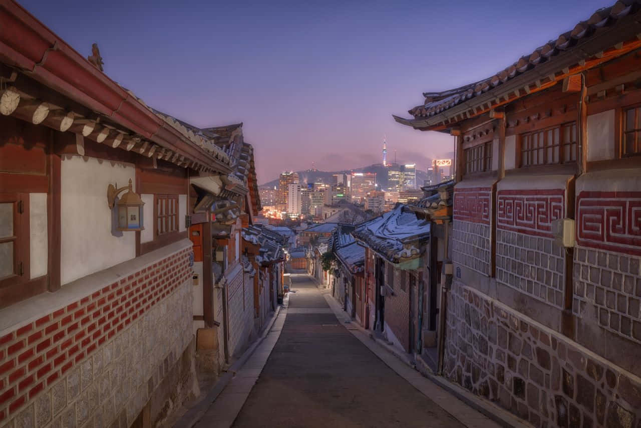 Korean Houses Aesthetic Computer Wallpaper