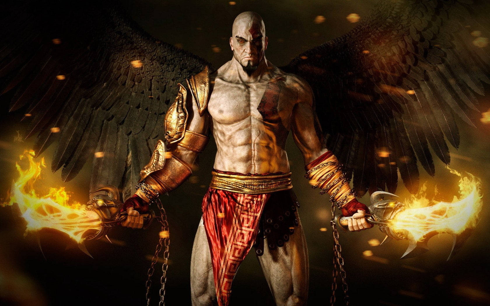 Kratos Black Angel Wings Wallpaper