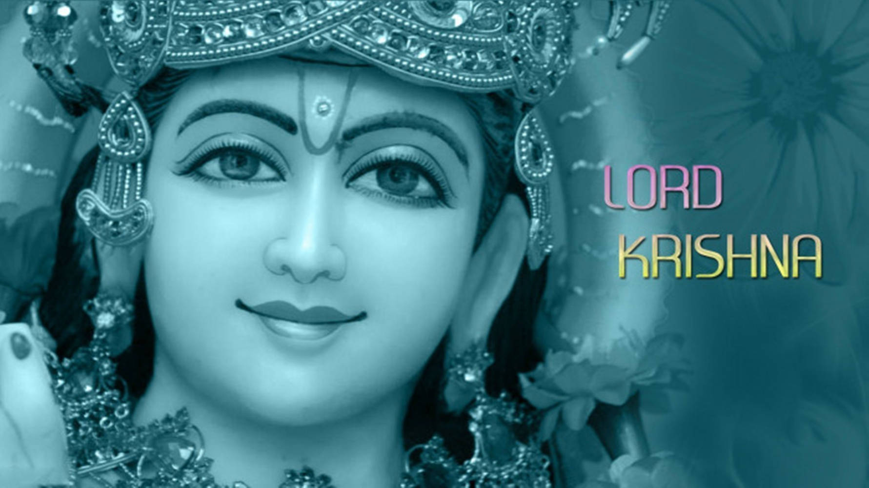 Krishna Janmashtami Blue Monochrome Wallpaper