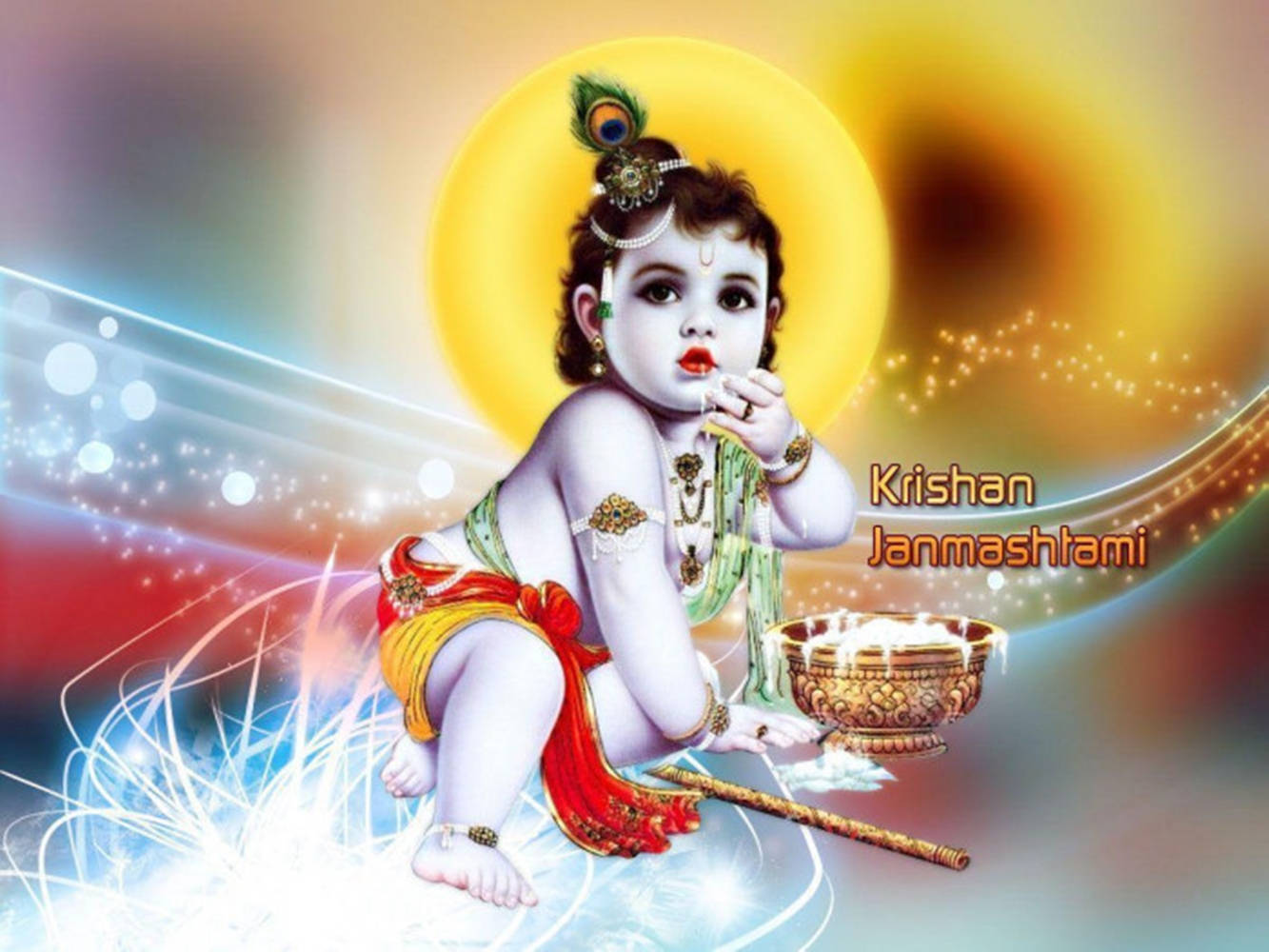 Krishna Janmashtami Cute Baby Wallpaper