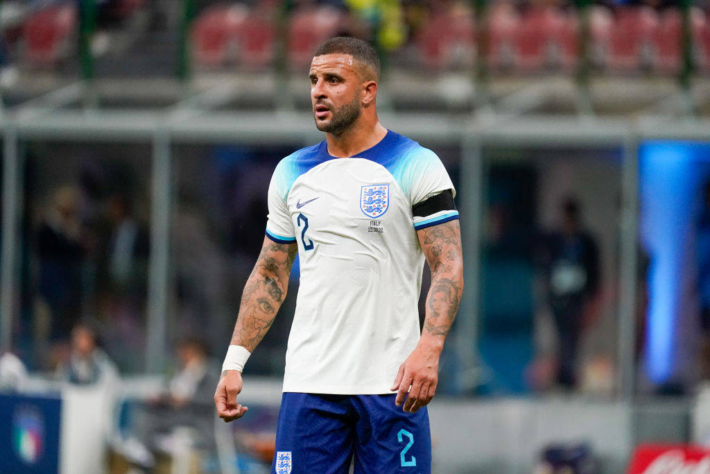 Kyle Walker White Blue England Jersey Wallpaper