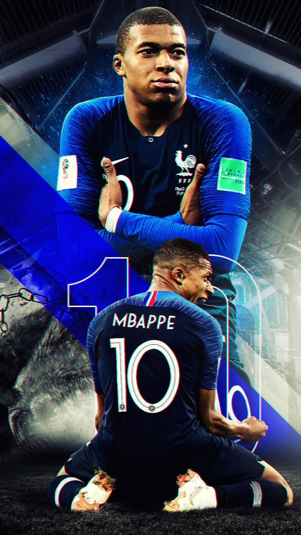 Kylian Mbappe 4k Number 10 Graphic Art Wallpaper