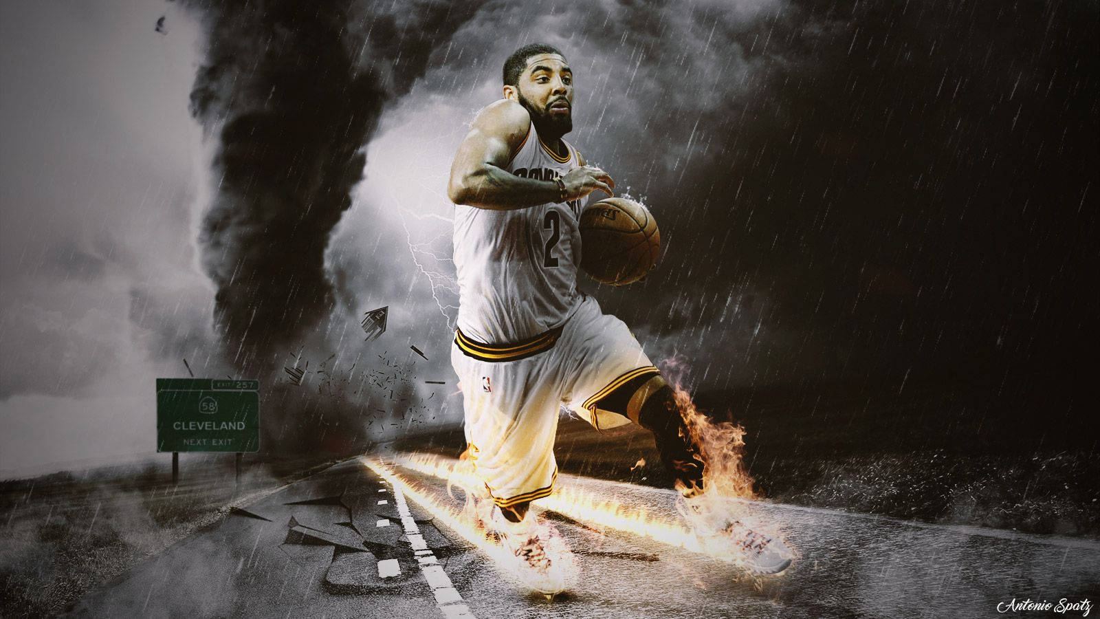 Kyrie Irving Playing While Raining Wallpaper