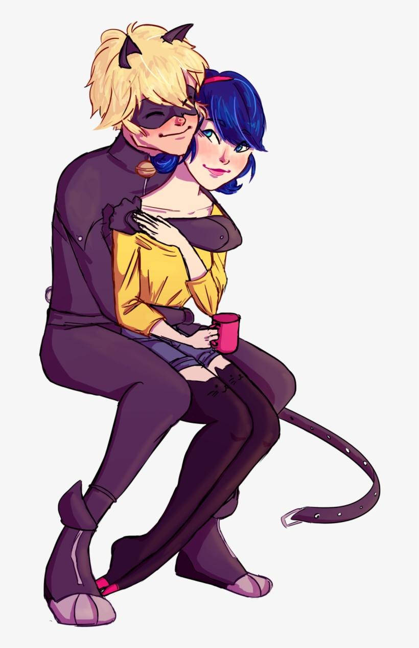 Ladybug And Cat Noir Kiss Hugging Wallpaper