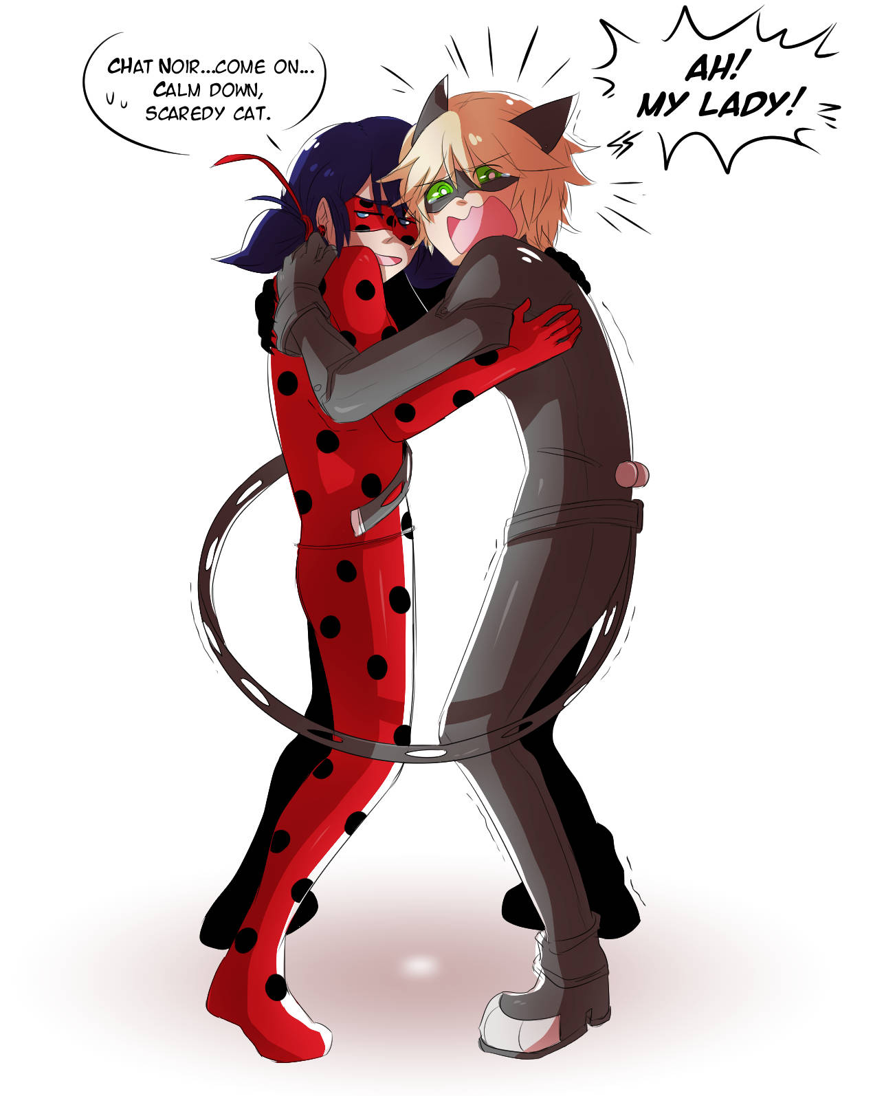 Ladybug And Cat Noir Kiss Speech Balloon Wallpaper