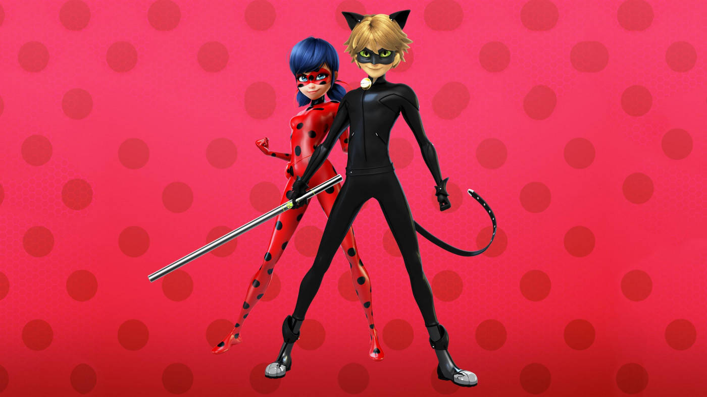 Ladybug And Cat Noir Strike Heroic Poses Wallpaper