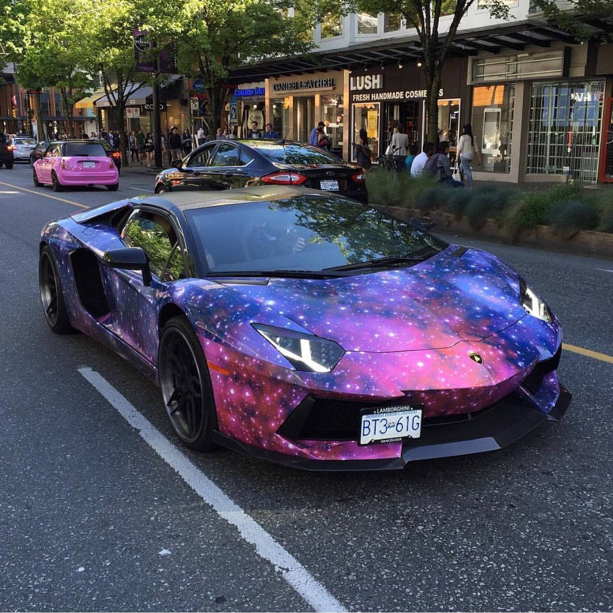 Lamborghini Galaxy On Street Wallpaper