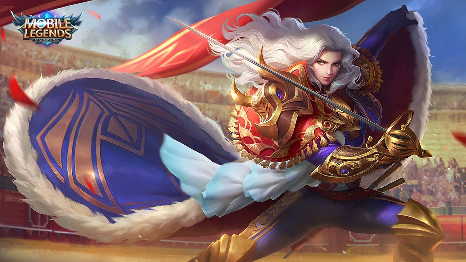 Lancelot Mobile Legend - Displaying His Skills In The Royal Matador Costume. Wallpaper