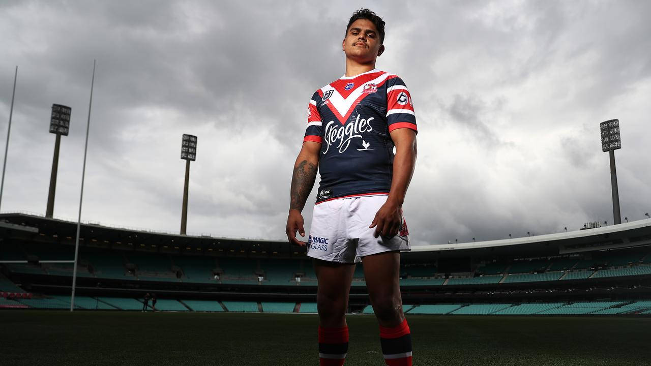 Latrell Mitchell In Action During Nrl Match. Wallpaper