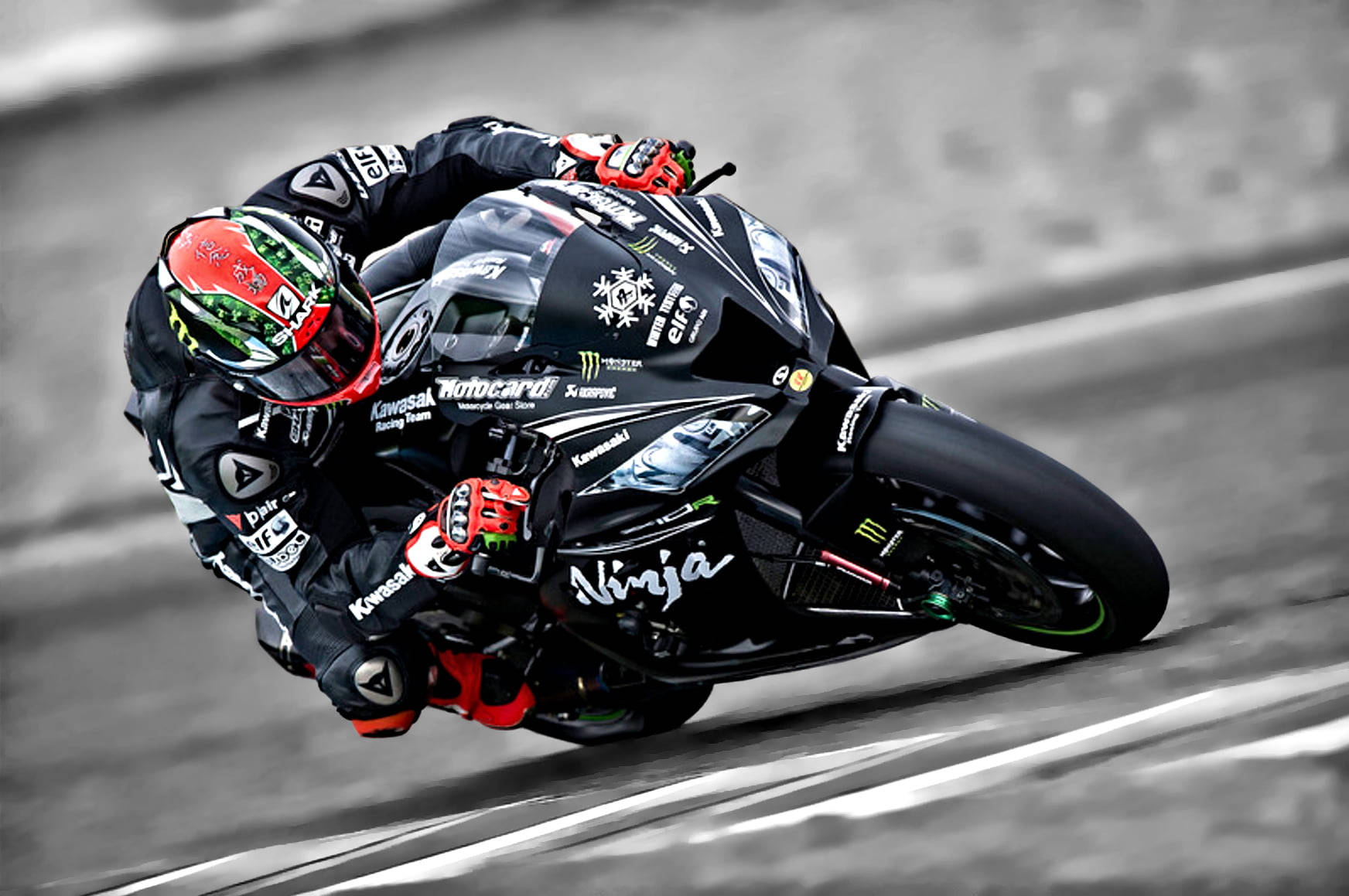 Leaning Black Ninja Rc 390 Ktm Bike Wallpaper