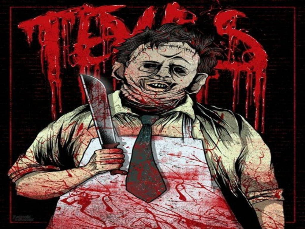 Leatherface Bloody Portrait Wallpaper