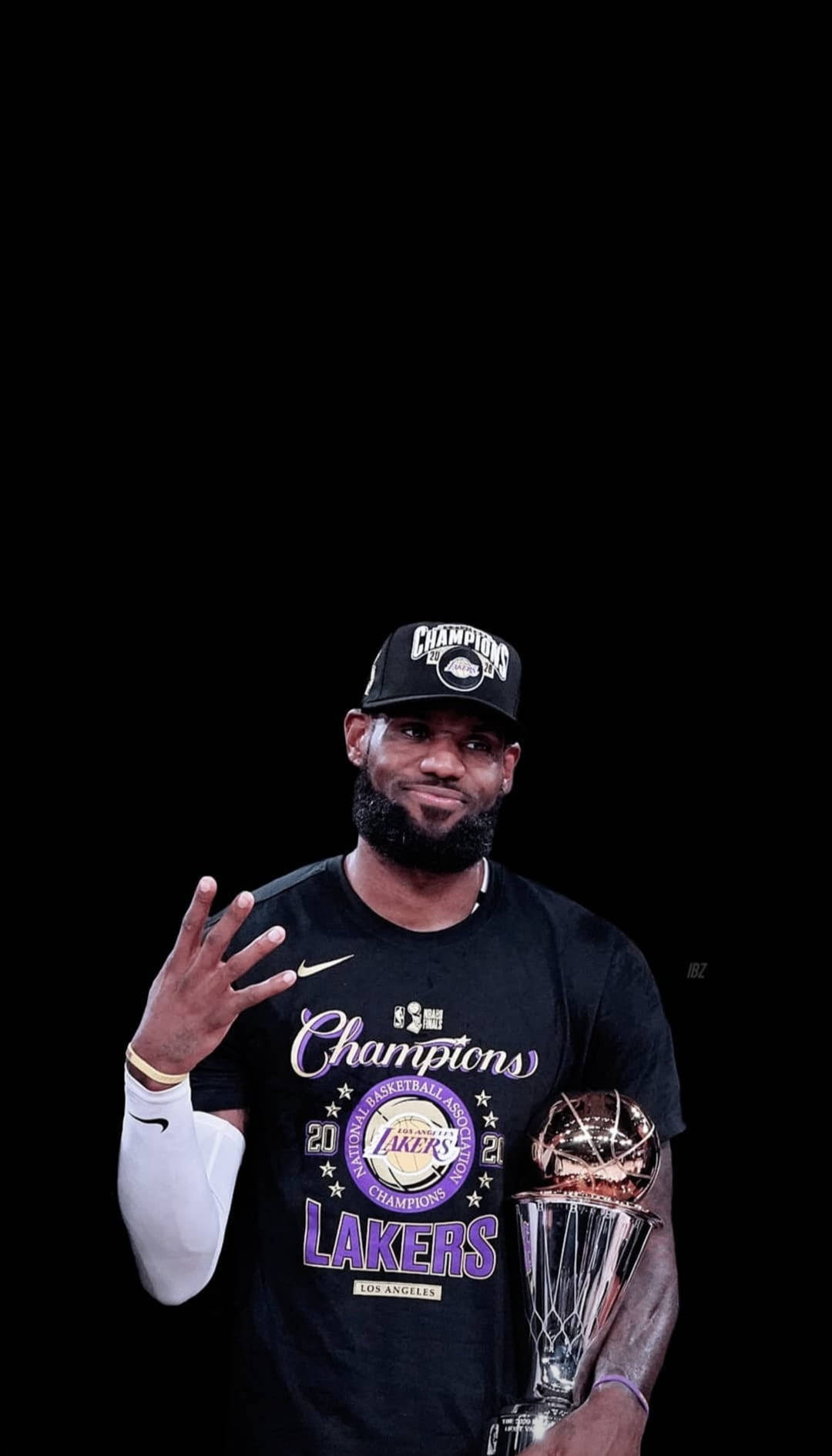 Lebron James With Trophy Wallpaper