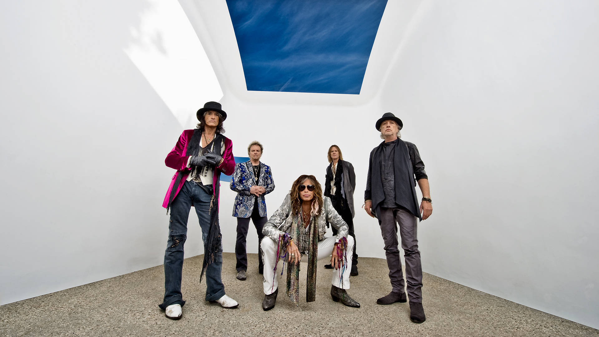 Legendary Aerosmith Group In A Classic Band Photoshoot Wallpaper