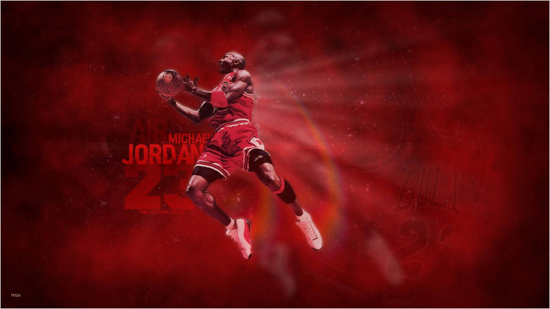 Legendary Basketball Icon Michael Jordan Soaring Through The Air Wallpaper