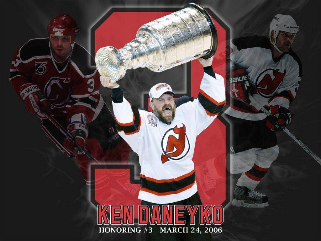 Legendary New Jersey Devils' Player, Ken Daneyko, In Action On The Ice. Wallpaper